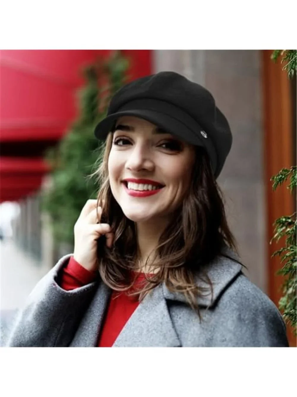 Women's Wool Newsboy Hat Cabbie Hat Beret Paperboy Tweed Baker Boy Cap